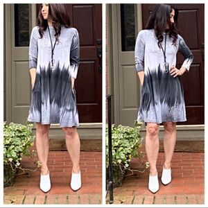 Boho Tie-Dye Babydoll Dress With Pockets NEW